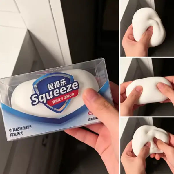 Soap Ball Squishy Toy | Crunchy ASMR Stress Relief Squeeze Ball | Round Blocks Filled Fidget Toy for Kids & Adults