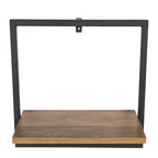 Golden Glow Oak Wall-Mounted Shelf (35x35cm)