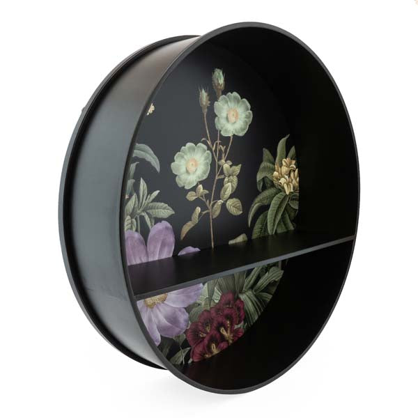 Medium Metal Wall Unit with Shelf Black