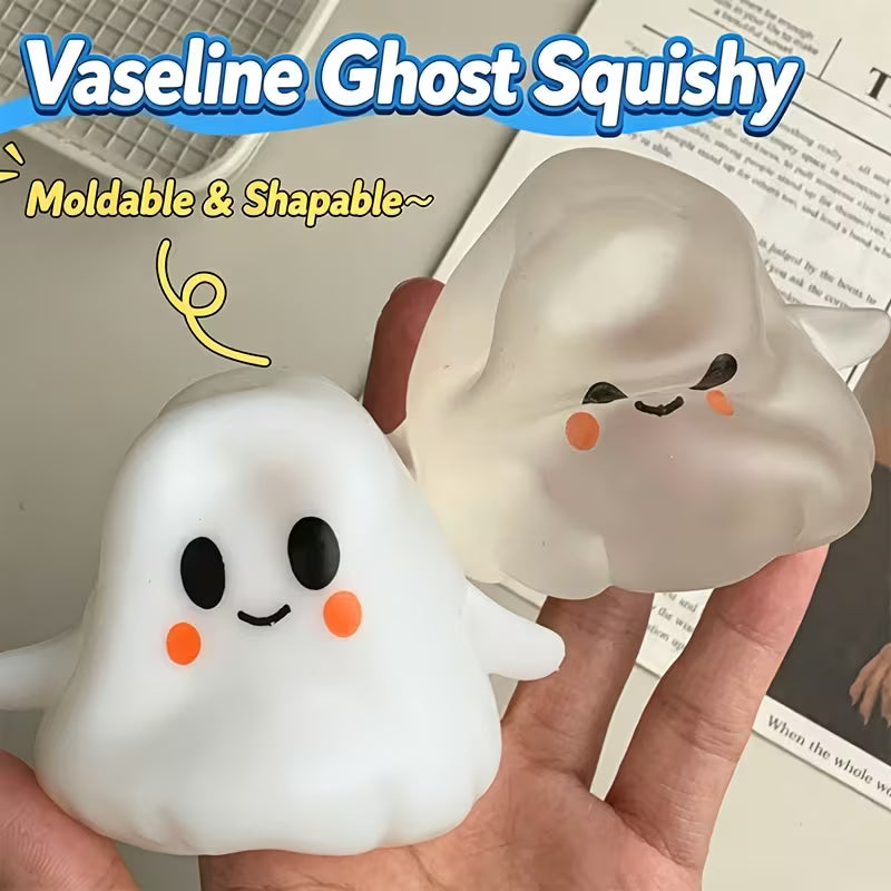 Multi-Pack Cute Ghost Squishies | Soft Stress Relief Toys | Halloween Party Favors, Classroom Rewards & Kids Gift Bag Fillers