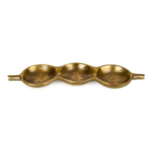 Antique Gold Triple Pod Dish