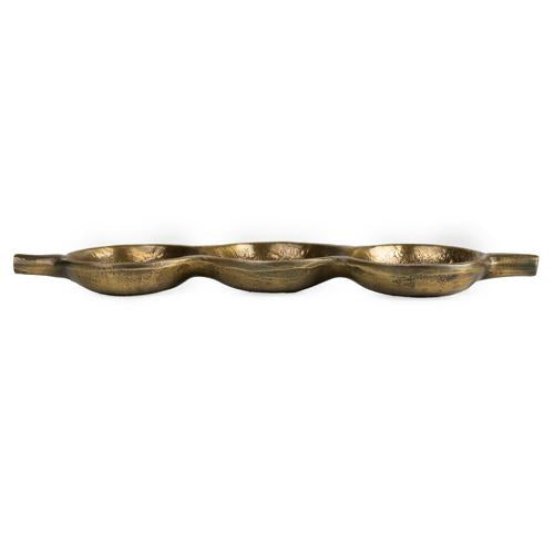 Antique Gold Triple Pod Dish