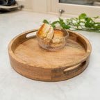 Round Mango Wood Tray