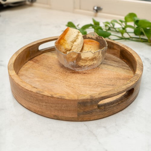 Round Mango Wood Tray