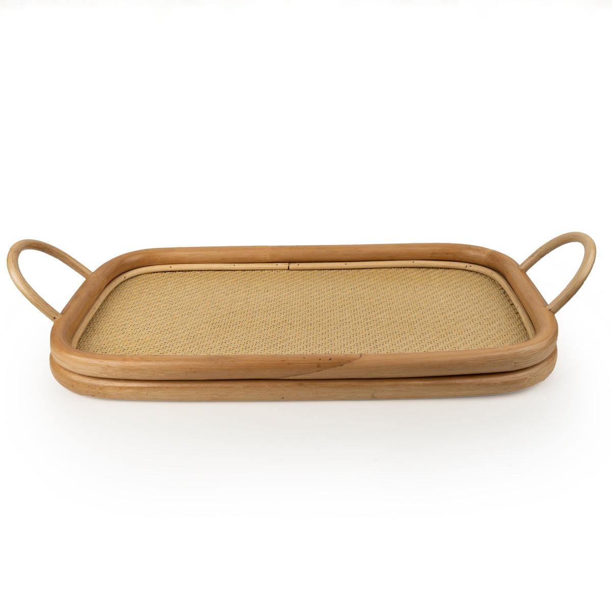 Small Rattan Tray with Handles