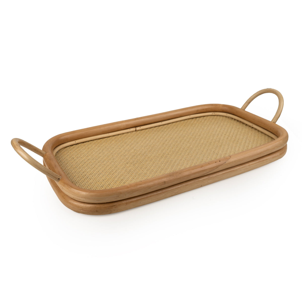 Small Rattan Tray with Handles