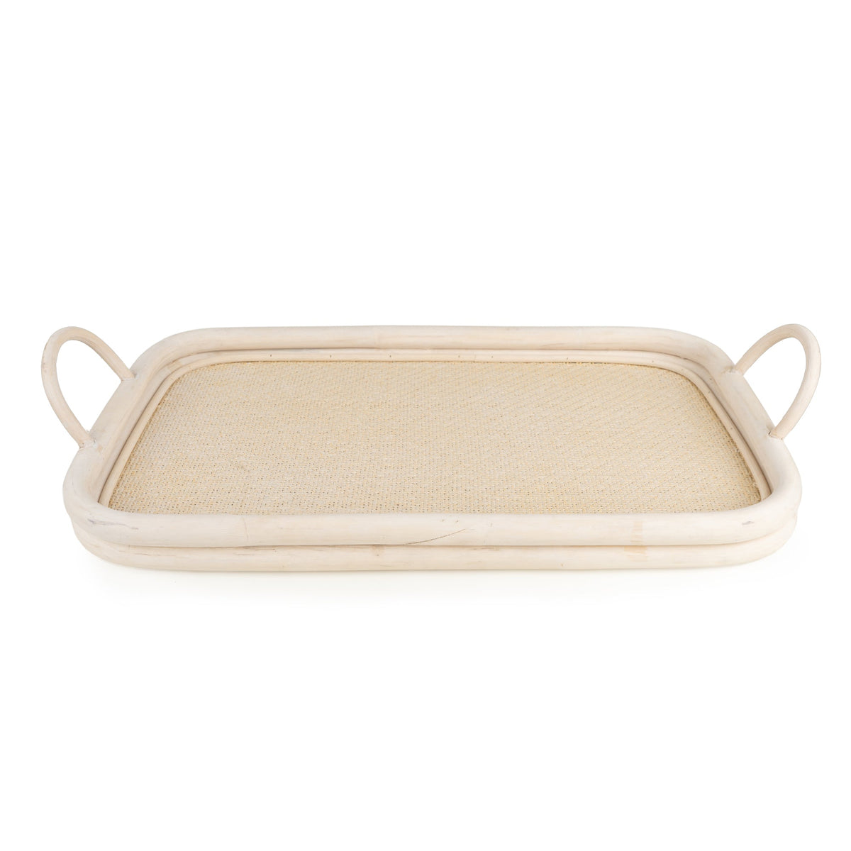 Large Rattan Tray with Handles