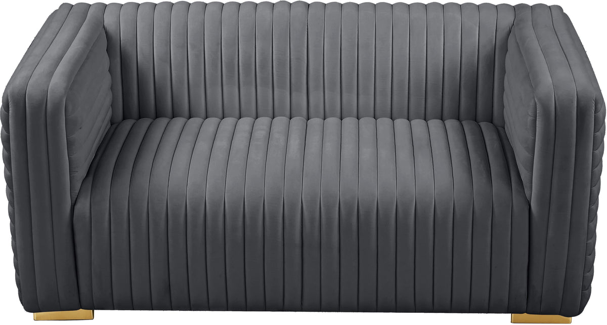 Ravish Grey Velvet Loveseat