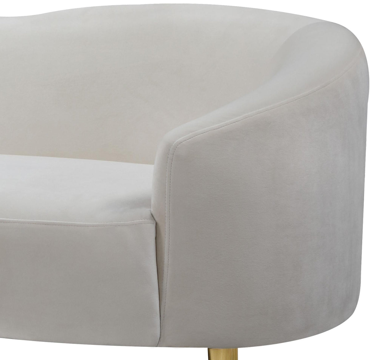 Ritz Cream Velvet Loveseat