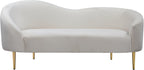 Ritz Cream Velvet Loveseat