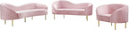 Ritz Pink Velvet Loveseat