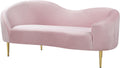 Ritz Pink Velvet Loveseat