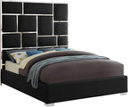 Milan Black Faux Leather Queen Bed