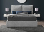 Misha Light Grey Polyester Fabric Queen Bed (3 Boxes)