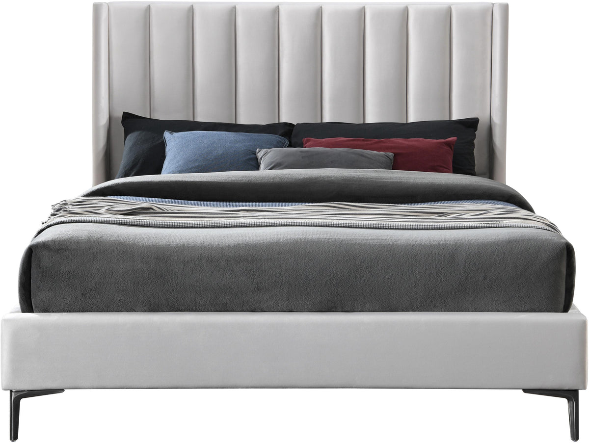 Nadia Cream Velvet King Bed