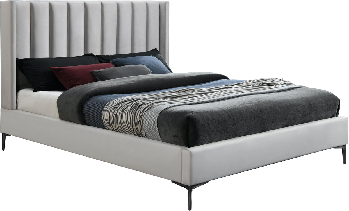 Nadia Cream Velvet Full Bed