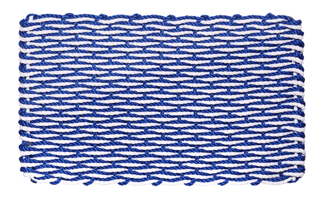 Rope Doormat - Blue & White Wave