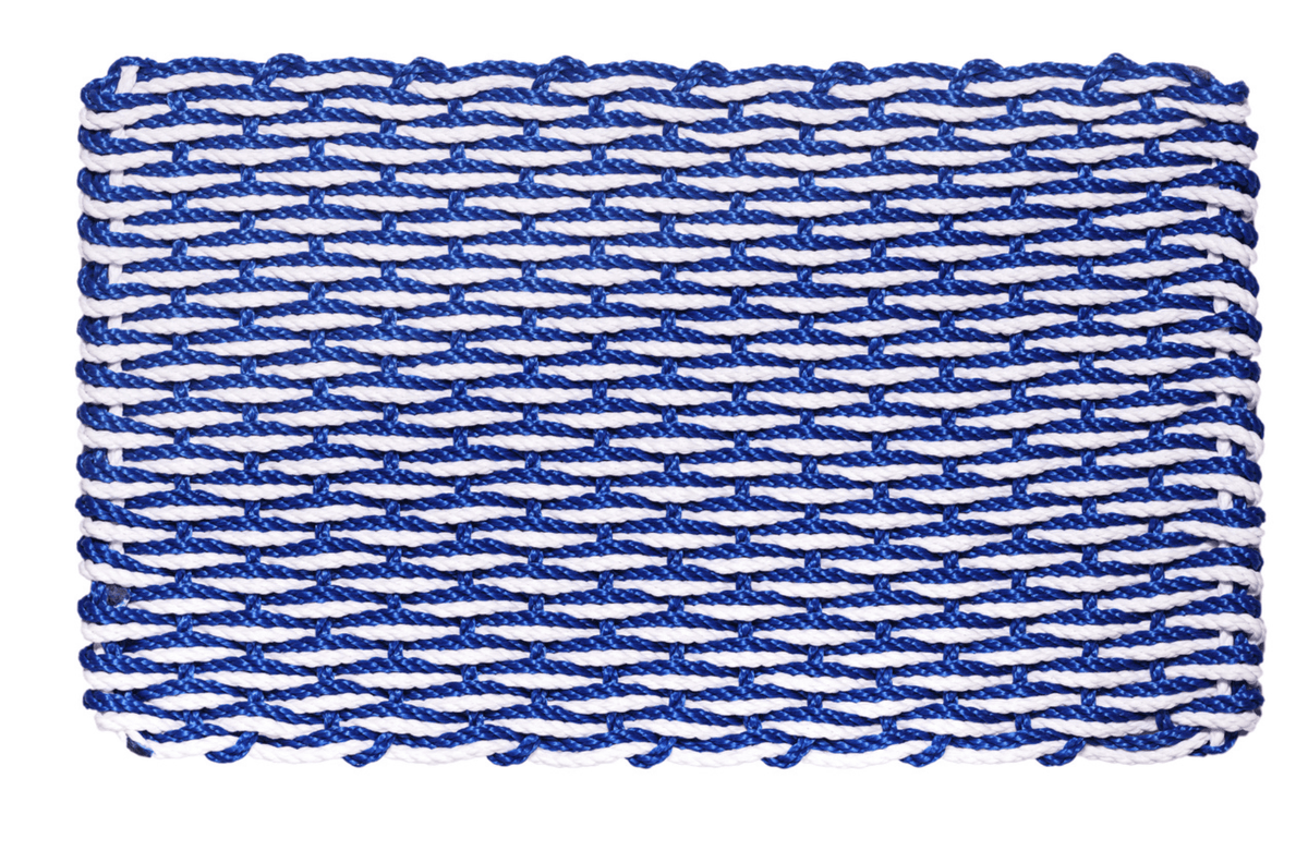 Rope Doormat - Blue & White Wave