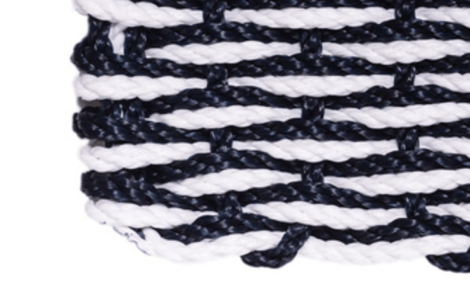 Rope Doormat - Dark Navy & White Wave