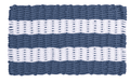 Rope Doormat - Federal Blue & White Shoreline Stripe