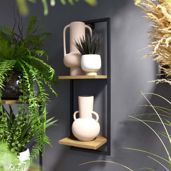 Sleek Oak Wall Mounted Shelf - 25x75CM