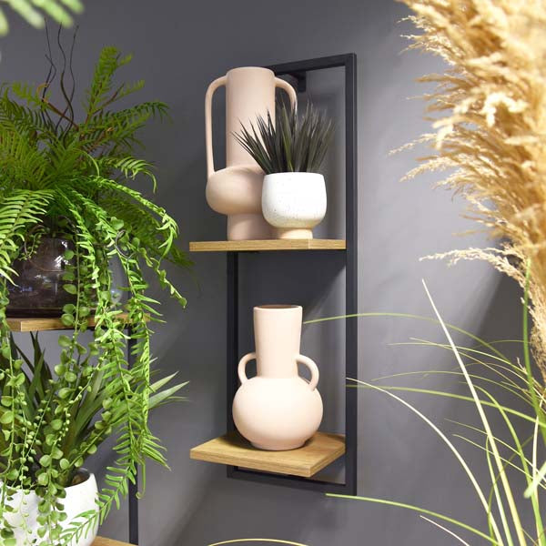 Sleek Oak Wall Mounted Shelf - 25x75CM