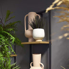 Sleek Oak Wall Mounted Shelf - 25x75CM